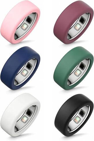 6 عبوات من حافظات السيليكون لـ Oura Ring 5، غطاء حلقة ناعمة مضادة للخدش، حماية خفيفة الوزن للاستخدام اليومي واللياقة البدنية، مقاس M (مقاس 10-13) أسود + أبيض + وردي + أحمر + أزرق + أخضر in Kuwait