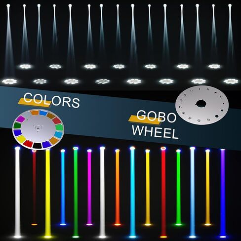 SHEHDS GalaxyJet 300W LED Moving Head Light, Prism Effect, Frost Andcolor Disceffects, 14-Slot GOBO Wheel, DMX512 for Party, KTV, School, Stage Show in Kuwait