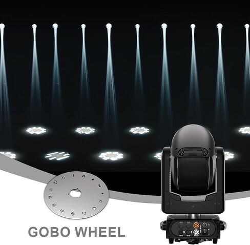 SHEHDS GalaxyJet 300W LED Moving Head Light, Prism Effect, Frost Andcolor Disceffects, 14-Slot GOBO Wheel, DMX512 for Party, KTV, School, Stage Show in Kuwait