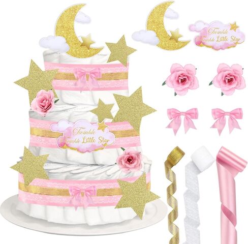 Halloween Baby Shower Dise Decorations Kit Blue Black for Birthday Gender Canner Party ، تشمل شريط قوس قزح الباستيل ، ربطة عنق ، بطاقة ديكور ، زهرة اصطناعية (حفاضات غير متضمنة) in Kuwait