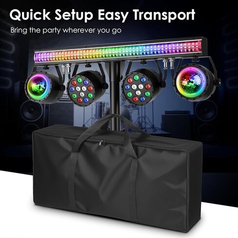 DJ Lights for Parties with Stand | 5in1 Professional Stage Lighting System | DMX512 | Sound Activated Party Light Set for Gigs, Wedding, Concert, Club, Live Events | 7FT Tripod in Kuwait