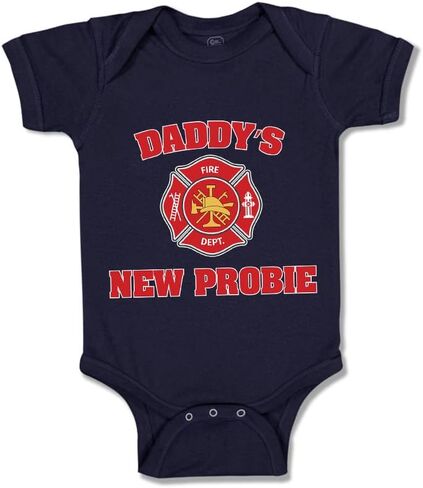 Cute Rascals Baby Bodysuit Daddy's New Probie Cop Police Boy & Girl Baby Clothes Funny Cotton Navy Design Only 6 Months in Saudi Arabia
