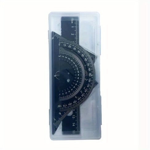 4 Piece Metal Drawing Tool Set with Storage Case, Precision Rulers and Protractor, Compact Kit for Drafting Home, Purple in Saudi Arabia