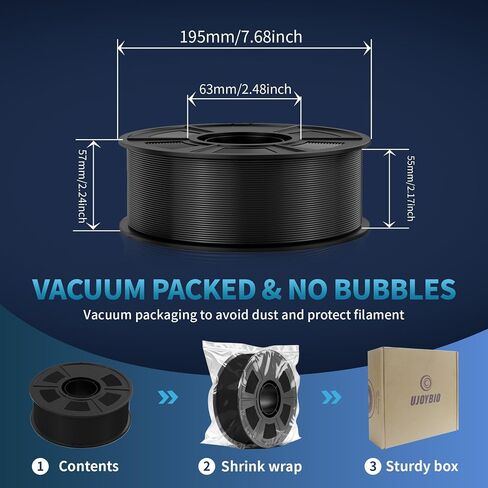 خيوط طابعة ثلاثية الأبعاد PETG، خيوط PETG أقوى 1.75 مم، صلابة عالية، متوافقة مع مختبر بامبو ومعظم طابعات FDM ثلاثية الأبعاد، بكرة 1 كجم (شفافة) in Kuwait