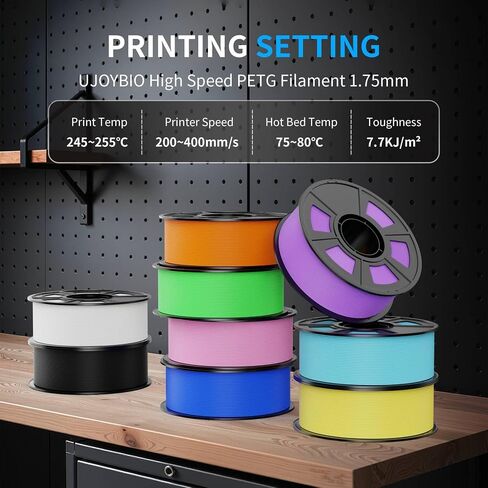 خيوط طابعة ثلاثية الأبعاد PETG، خيوط PETG أقوى 1.75 مم، صلابة عالية، متوافقة مع مختبر بامبو ومعظم طابعات FDM ثلاثية الأبعاد، بكرة 1 كجم (شفافة) in Kuwait