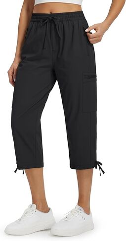 Libin Women's Hiking Capri Pants Quick Dry Cargo Pockets Pants Lightweight Cropped Summer Pant for Travel Casual in Kuwait