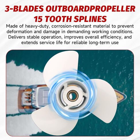 13 5/8x13-K Boat Propeller Compatible with Yamaha Outboard Engines 50HP 60HP 70HP 80HP 90HP 100HP 110HP 120HP 130HP - 15 Tooth-RH Replace 6E5-45949-00-EL in Kuwait