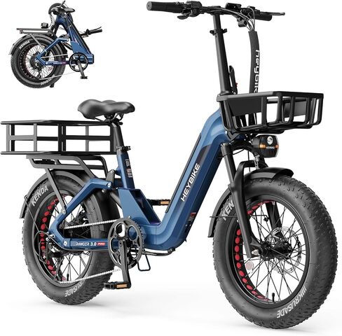 Heybike Ranger 3.0 Pro Fat Tire Electric Bike, 90Miles Long Range,720WH Removable Battery, 1200W Peak Motor 28MPH,20"*4 Foldable Step-Thru Ebike in Kuwait