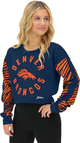 سويت شيرت نسائي قصير من Zubaz NFL Teams بأكمام حمار وحشي (X-Small - 3X-Large) in Kuwait