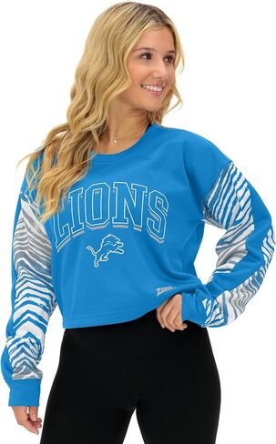 سويت شيرت نسائي قصير من Zubaz NFL Teams بأكمام حمار وحشي (X-Small - 3X-Large) in Kuwait