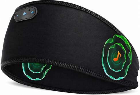 Bamboo Cotton Sleep Headphones,Ultra-Soft Wireless Headband Bluetooth for Side Sleepers, with 14H Playtime & Bluetooth 6.0, 4-in-1 Music Sleep Earphones for Side Sleeping(Black) in Saudi Arabia