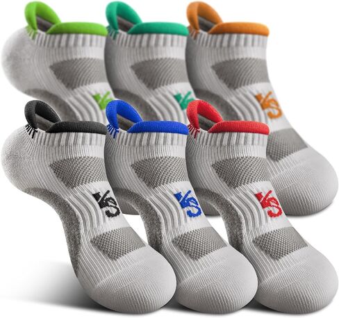 KEMISANT Men's Running Socks 6Pairs,Cushioned Low cut Athletic Ankle Socks,Arch Support Anti-Blister Wicking Breathable in Kuwait