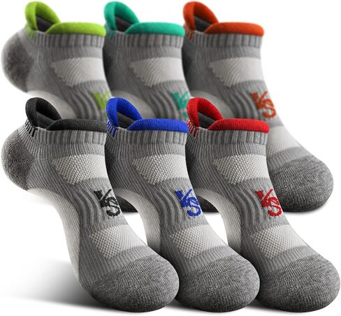 KEMISANT Men's Running Socks 6Pairs,Cushioned Low cut Athletic Ankle Socks,Arch Support Anti-Blister Wicking Breathable in Kuwait