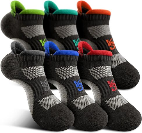 KEMISANT Men's Running Socks 6Pairs,Cushioned Low cut Athletic Ankle Socks,Arch Support Anti-Blister Wicking Breathable in Kuwait