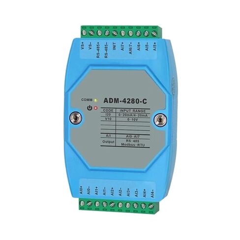 ADM-4280-C وحدة اكتساب تناظرية ذات 8 قنوات 0-20mA 0-10V 4-20ma إلى 485 الجهد الحالي Modbus Rtu in Kuwait
