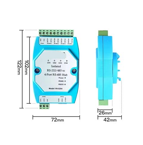 معزول RS232 RS485 إلى 4 منافذ RS-485 مكرر المحور in Kuwait