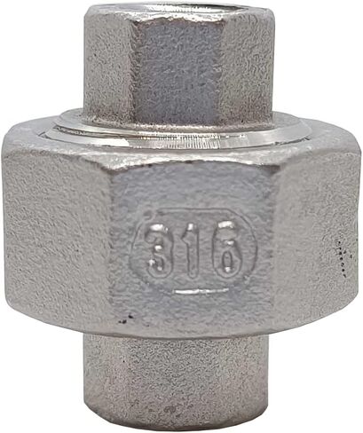 AF Hydro Stainless Steel SS316 Union Pipe Fitting, 1 1/2''NPT Female Thread, Pressure Rating up to 150 PSI, Class 150 Connector Adapter in Kuwait