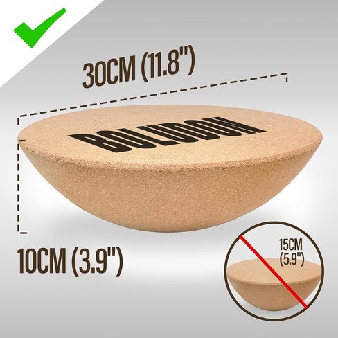 2026 NEW | Cork Half Ball for Surf Balance Board | Ø11.8" Wobble Board | Balance Boards Accessory for Yoga, Fitness, Rehab, Pilates & Surf Training | Eco-Friendly Natural Cork Slack Board in Kuwait