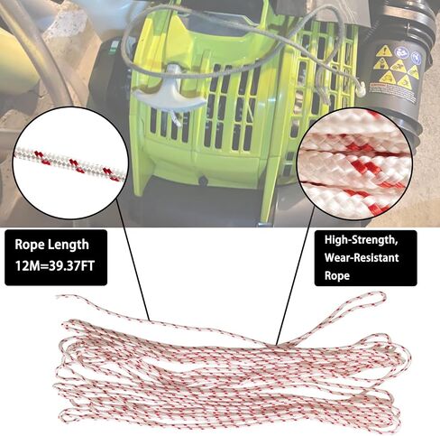 5.0mm 40ft Recoil Starter Pull Rope Compatible with MTD, fit for Cub Cadet, Compatible with Troy-Bilt, Compatible with Honda Lawn Mower, Trimmer, Chainsaw, Nylon Starter Pull Rope in Kuwait