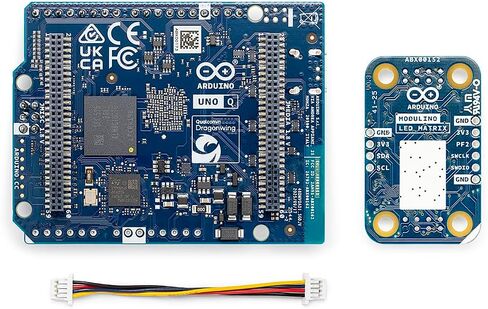 Arduino UNO Q 4GB + Modulino LED Matrix - Plug‑and‑Play Qwiic LED Matrix Bundle for AI, IoT, Robotics & Prototyping | Linux + Arduino | No‑Solder Modular Expansion in Saudi Arabia