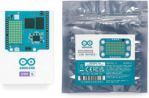 Arduino UNO Q 4GB + Modulino LED Matrix - Plug‑and‑Play Qwiic LED Matrix Bundle for AI, IoT, Robotics & Prototyping | Linux + Arduino | No‑Solder Modular Expansion in Saudi Arabia