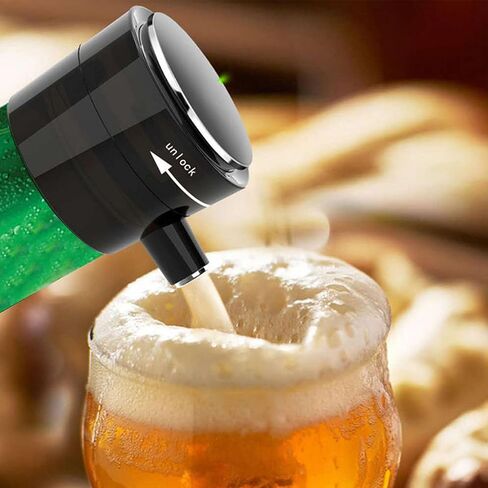 HERCHR Bottled Beer, One Button Operation Portable Beer Foamer Dispenser Mini Beer Foam Maker Battery Powered Quick Foaming for Bottled Beer in Kuwait