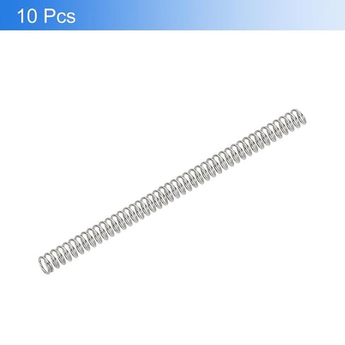 uxcell 10Pcs Compression Springs, 0.4mm Wire Diameter x 3mm OD x 50mm Length 304 Stainless Steel Extension Spring Ballpoint Pen Pressure Springs for Shop Home Repairs, Silver in Kuwait