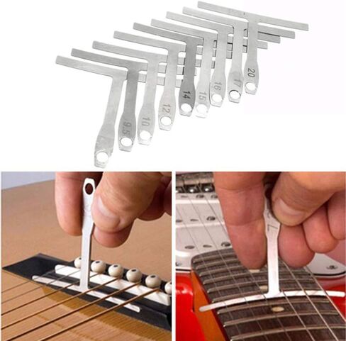 LiebeWH 9Pcs Understring Guitar Radius Gauges Stainless Steel Various Sizes for Guitar Bridge Saddles Fingerboard Radius in Kuwait