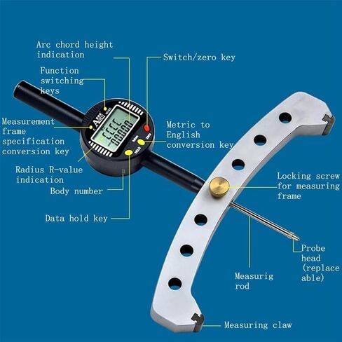 Digital Radius Gauge,High Accuracy Electronic Radius Indicator Tool,Measuring Radius 450 Mm - 2500 Mm,Accuracy 30um,for Mechanical Parts,Wooden Molds in Kuwait