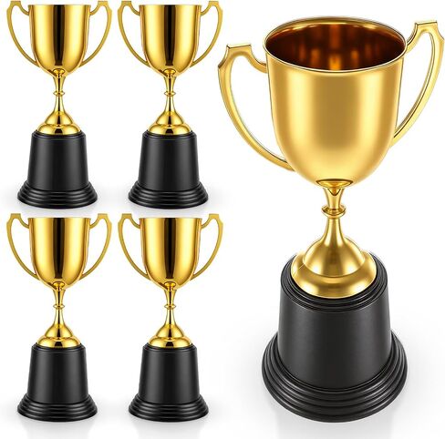 4 Pack 9 Inch Gold Trophy Award, Plastic Gold Award-Trophy Bulk Gold-Award Trophies Golden Trophies Trophy Cup Sports events, Festival Celebrations, Party Games, Class Rewards, and Footabll Competitio in Kuwait