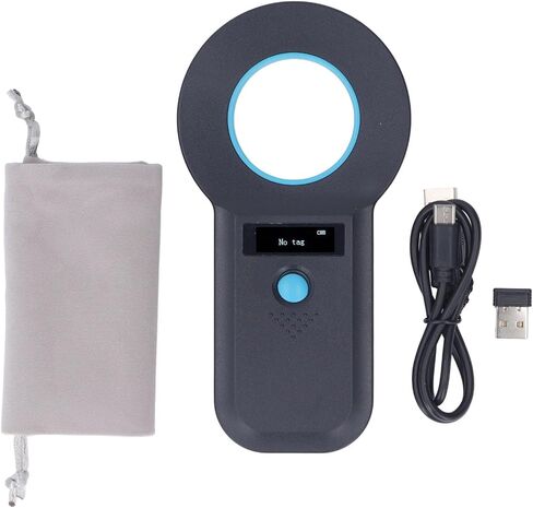 WALFRONT قارئ علامات الحيوانات بلوتوث لاسلكي 2.4 جيجا هرتز USB قابل لإعادة الشحن ماسح ضوئي لهوية الحيوانات الأليفة 134.2 كيلو هرتز 125 كيلو هرتز EMID FDX B مع 128 تخزين بيانات لإدارة الماشية in Saudi Arabia