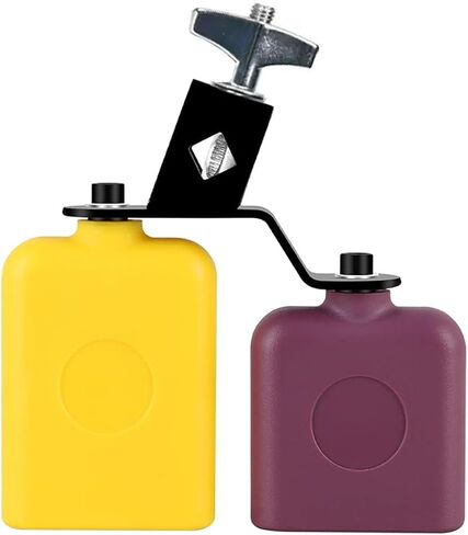 Jam Block Plastic Cow Bell Double Sambago Bell Latin Percussion Instrument | Jam Block Musical Percussion Instrument for Band Practice Festival Performance in Kuwait