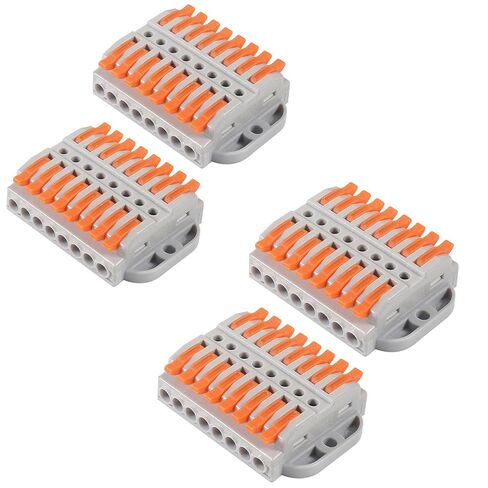 4pcs Compact Lever Wire Connector Wire Connectors 8 Into 8 Out Splicing Wire Connector Electrical Connectors for Circuit Inline 28-12 AWG in Saudi Arabia
