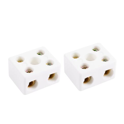 2Pcs 3 Way 6 Hole 5.5mm 20A 380V Ceramics Terminal Blocks 3W6H High Temperature Resistance Porcelain Ceramic Connectors 36x30x20mm for Electrical Wire Cable in Kuwait