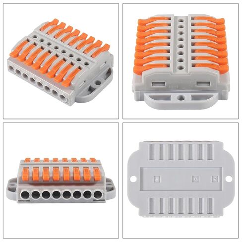 4pcs Compact Lever Wire Connector Wire Connectors 8 Into 8 Out Splicing Wire Connector Electrical Connectors for Circuit Inline 28-12 AWG in Saudi Arabia