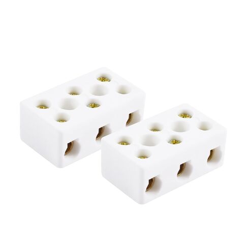 2Pcs 3 Way 6 Hole 5.5mm 20A 380V Ceramics Terminal Blocks 3W6H High Temperature Resistance Porcelain Ceramic Connectors 36x30x20mm for Electrical Wire Cable in Kuwait