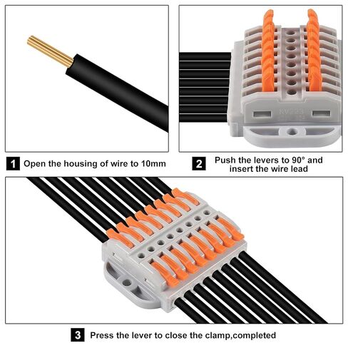 4pcs Compact Lever Wire Connector Wire Connectors 8 Into 8 Out Splicing Wire Connector Electrical Connectors for Circuit Inline 28-12 AWG in Saudi Arabia