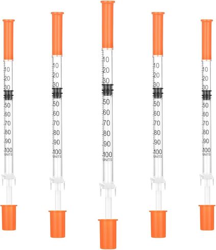 1 مل/سم مكعب من لوازم المختبرات، حقنة توزيع U-100-31G مقاس 1/4 بوصة مع غطاء، مغلفة بشكل فردي، عبوة من 100 قطعة in Kuwait