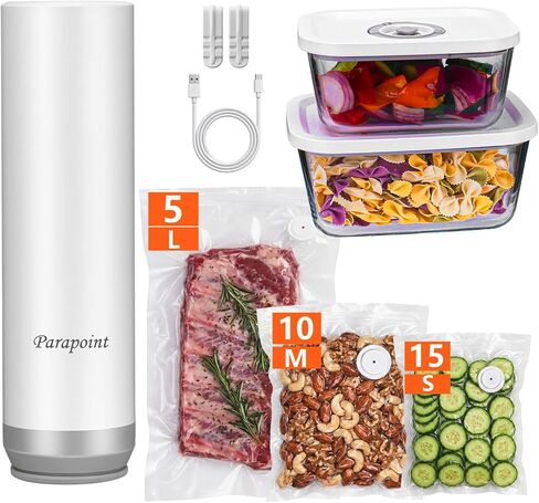 أكياس تفريغ الهواء قابلة لإعادة الاستخدام للأغذية - 30 عبوة خالية من مادة BPA كبيرة (11 × 20 بوصة) أكياس تخزين مفرغة الهواء | آمن للاستخدام في الفريزر والميكروويف | مقاوم للتسرب ومقاوم للرائحة | متوافق مع العديد من سدادات الفراغ in Kuwait