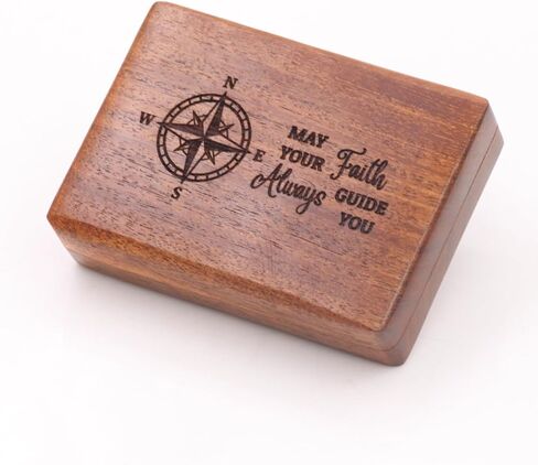 Compass - Vintage Engraved Compass with “May Your Faith Always Guide You" Psalm 32:8 Communion Christian Gifts for Women/Men, Handmade Antique Décor Baptism Gifts in Kuwait