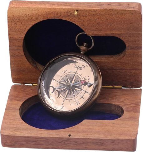 Compass - Vintage Engraved Compass with “May Your Faith Always Guide You" Psalm 32:8 Communion Christian Gifts for Women/Men, Handmade Antique Décor Baptism Gifts in Kuwait
