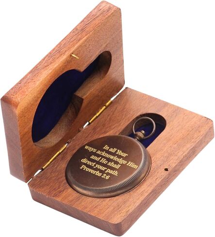 Compass - Vintage Engraved Compass with “May Your Faith Always Guide You" Psalm 32:8 Communion Christian Gifts for Women/Men, Handmade Antique Décor Baptism Gifts in Kuwait