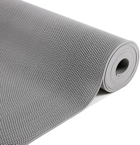 سميكة PVC الصرف الكلمة حصيرة 3x10FT، الحصير الأرضيات عدم الانزلاق حمام سباحة حمام حصيرة مكافحة التعب الثقيلة الحصير الكلمة التجارية للشرفة في الهواء الطلق المرآب مطعم ساونا سبا، رمادي in Kuwait