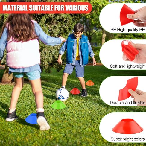 15pcs Soccer Cones for Training, Mini Football Cones Flexible Agility Cones Training Cones for Basketball Football Practice Equipment Running Sports Games s Skating (5 Colors) in Kuwait