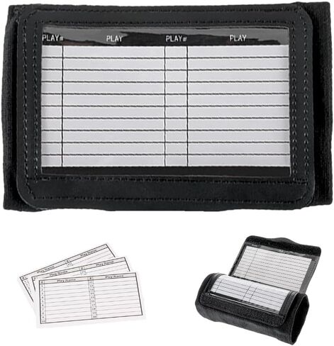 DD QB Playbook Wristband Youth and Adult Size - Black Football Quarterback Play Wristbands - Wrist Coach for All Sports with 3 Compartments in Kuwait