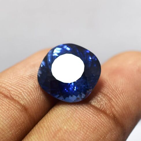 NATURAL Blue Tanzanite Square Cushion Shape 12.95 Ct CERTIFIED Loose Gemstone in Kuwait