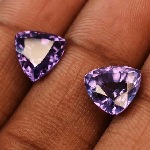 18.46 Ct Natural ALEXANDRITE Color Change TRILLION Shape CERTIFIED Gemstone Pair in Kuwait