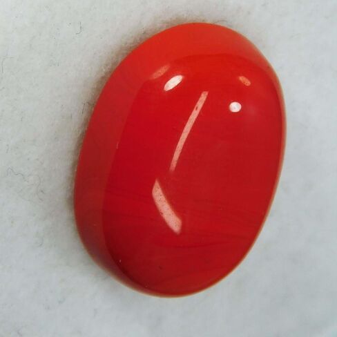 Certified 10.12 Ct Natural Italian Orange Coral Gemstone Cabochon Oval For Ring in Kuwait