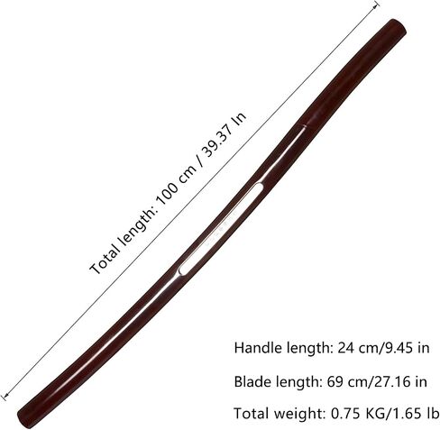 Handmade Forged Sword Samurai Sword Full Tang Stainless Steel Hollowed Out Lettering Red Sword Props Katana not Sharp in Kuwait