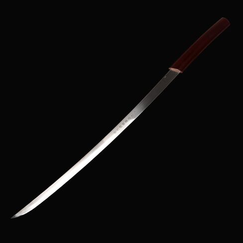 Handmade Forged Sword Samurai Sword Full Tang Stainless Steel Hollowed Out Lettering Red Sword Props Katana not Sharp in Kuwait
